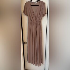 Elegant Baltic Born Kristina Taupe Maxi Dress